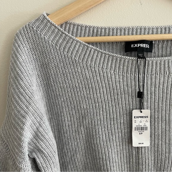 NWT Express Crop Grey Sweater - Picture 2 of 8